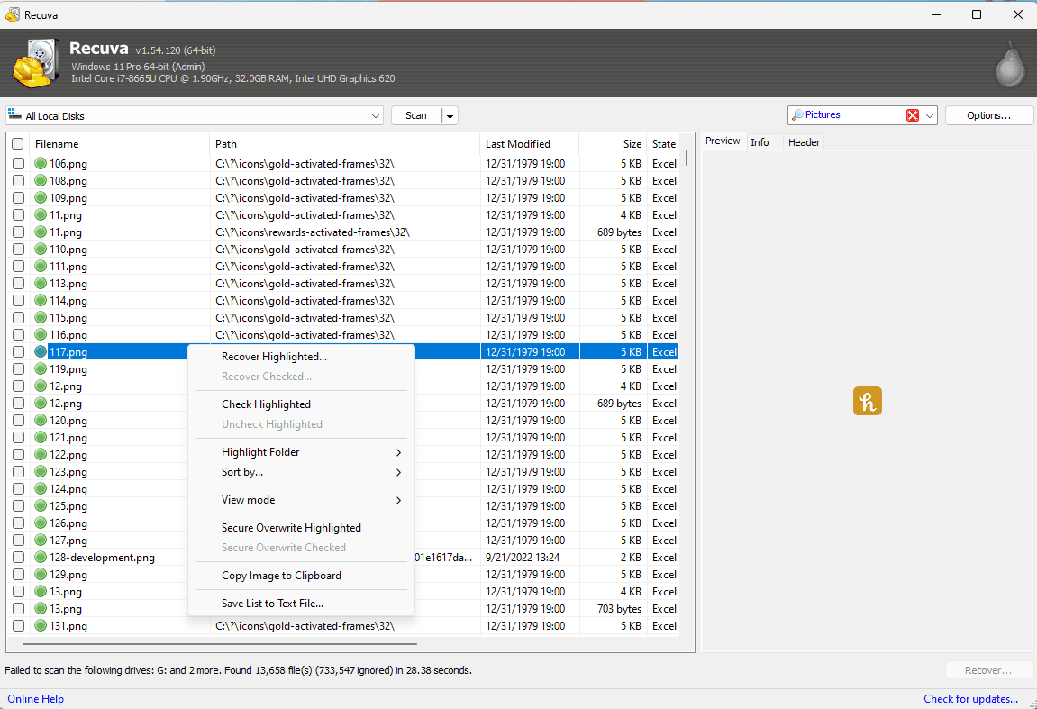 Recuva file recovery illustration